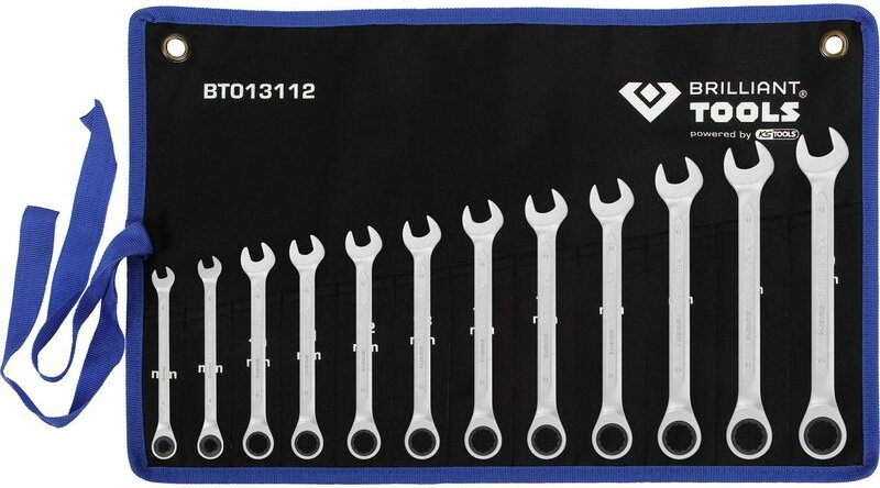 Thumbnail - Brilliant Tools - Ringmaulschlüsselsatz mit Ratsche 8-19 mm, 12-teilig