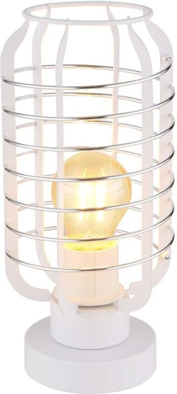 Tischleuchte Beistelllampe Leselampe Metall weiß gitterdesign modern H 27,5 cm