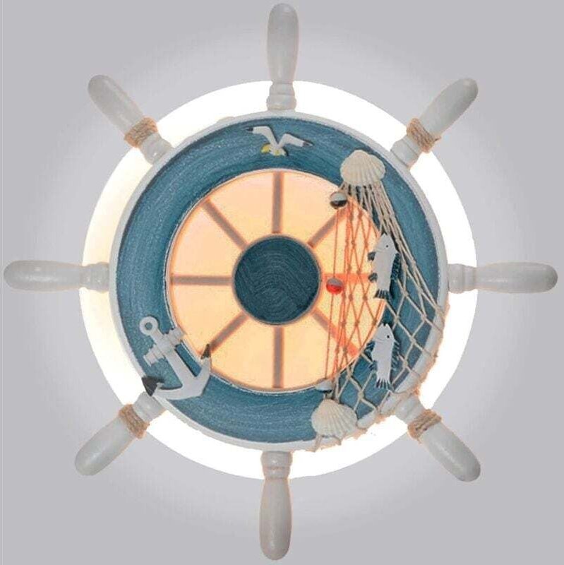 14W LED-Wandleuchte für den Innenbereich, Ruderform für Kinder im mediterranen Stil, Kaltweiß 6000K + Warmweiß 3000K, Wa...