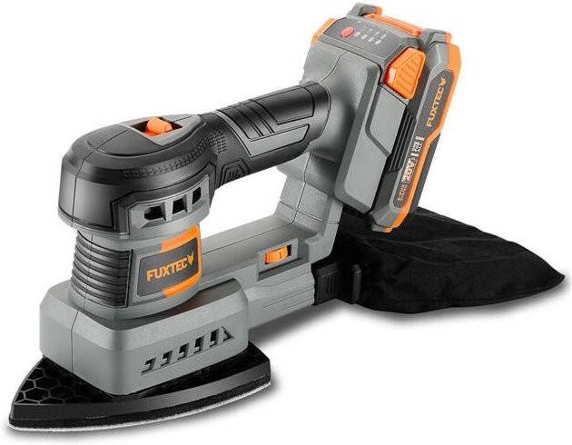 Akku-Schwingschleifer 20V FX-E1MS20-SET – regelbare Geschwindigkeit & Staubsammelbeutel – Schleifpapiergröße 146 x 149 x...