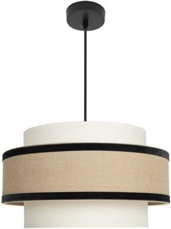 Pendelleuchte "Carnelian", Ø40cm, höhenverstellbar, 1xE27 (Leuchtmittel nicht enthalten), beige und schwarz