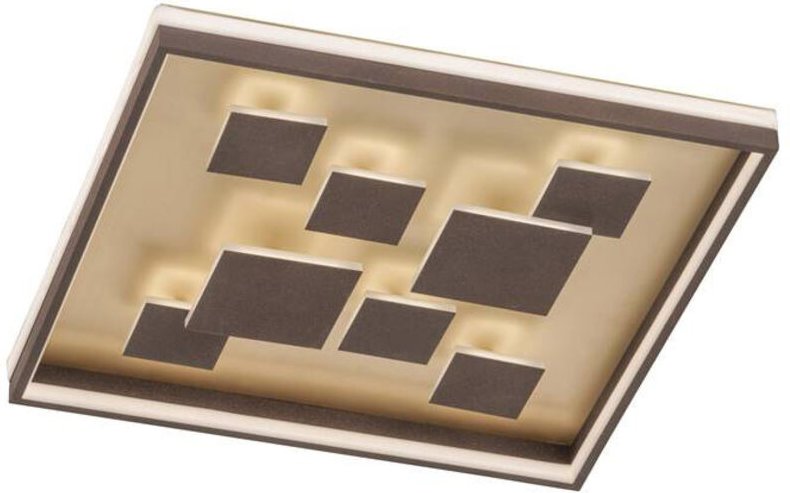Flache led Deckenleuchte rico Braun Rost dimmbar, Quadrat 53cm