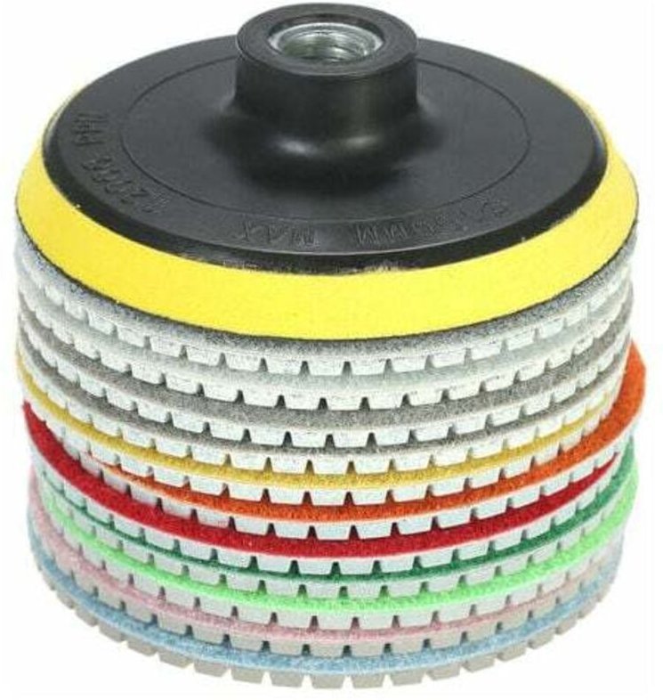 12 Sets 4 Zoll Diamant-Schleifpads (je 2 Stück für Körnung 30/50) + je 1 Stück für Körnung 100/200/400/800/1500/3000/600...