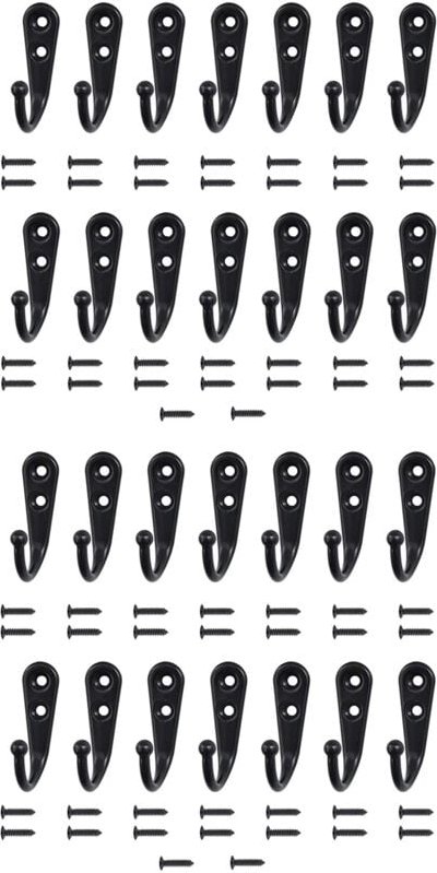 28 StüCk Wandhaken Kleiderhaken TüRrobenhaken zum AufhäNgen Von Handtuchhut SchlüSselbecher Einzelmetallhaken für Schlaf...