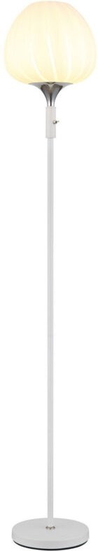 Thumbnail - Standleuchte Stehlampe Beistellleuchte Glas weiß matt gemustert E27 verchromt