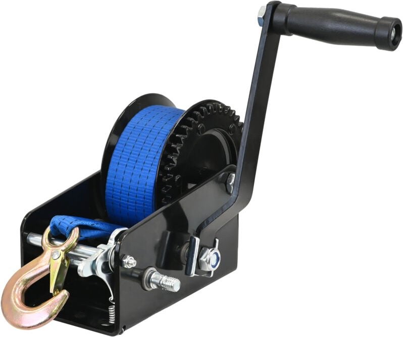 Gurtwinde 1133 kg Gurtlänge 10 m Gurtbreite 5 cm mit Lasthaken Sperrhebel Handkurbel ergonomisch