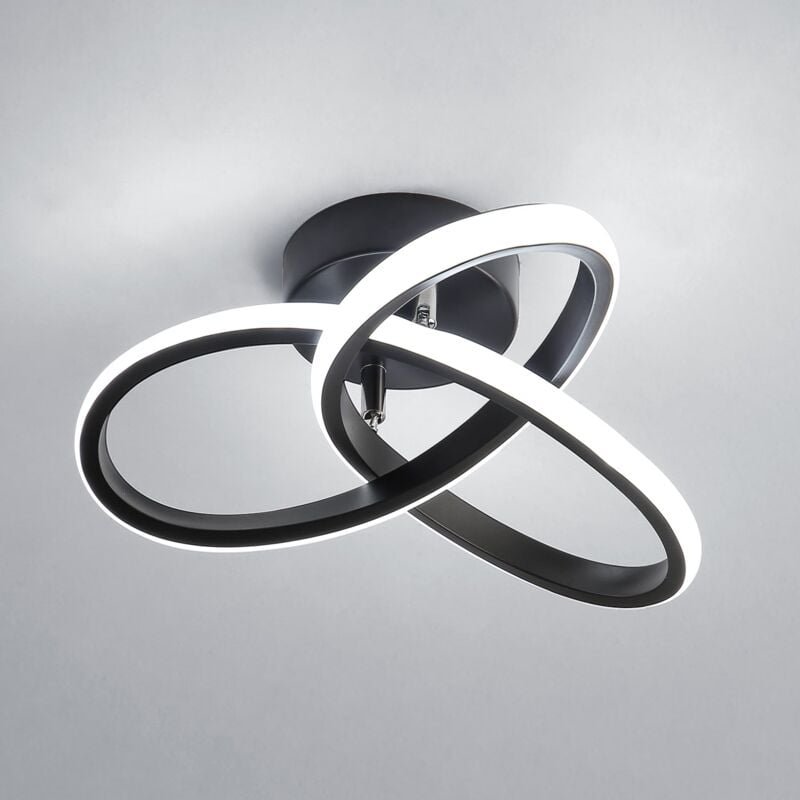 Goeco - Moderne LED-Deckenleuchte 22W 2500LM, Schwarzer Lüster für Schlafzimmer, Wohnzimmer, Flur, Durchmesser 26cm, Lic...