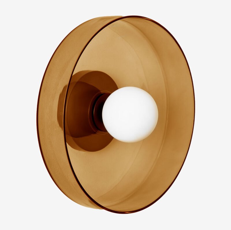 Sklum - Wandleuchte für Badezimmer Jaxal Geräuchertes Braun Ø35 cm