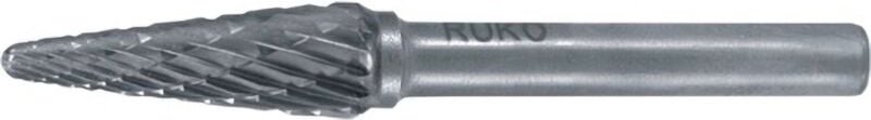 RUKO Hartmetall-Frässtift KEL Ø 6 mm Kopflänge 18 mm Schaft-Ø 6 mm Verzahnung KVZ 4 - 116233