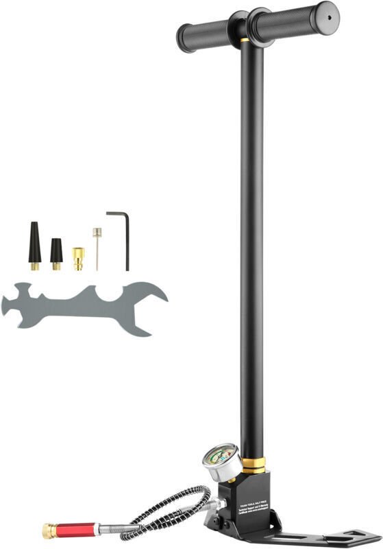 1 PCP-Handpumpe, Hochdruck 4500 PSI, 3-stufig, Edelstahl mit Öl-Feuchtigkeits-Filter, für Luftgewehre und Tauchflaschen