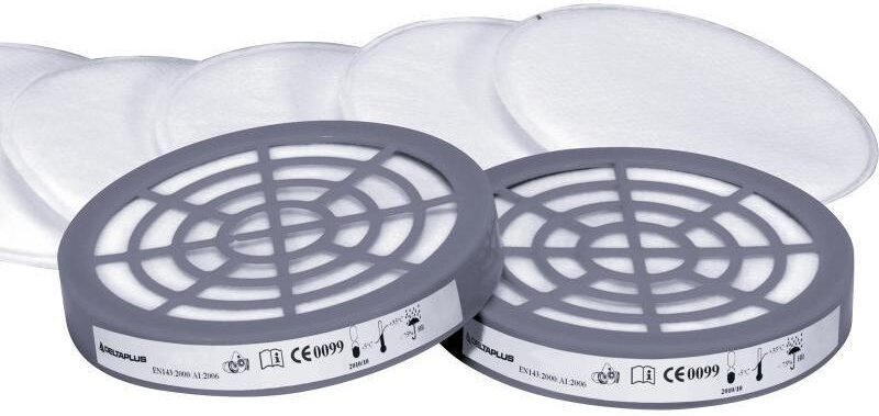 Set aus 6 P2-Vorfiltern und 2 Adaptern für Halbmasken der M6000-Serie JUPITER DELTA PLUS-M6000EPREP2R