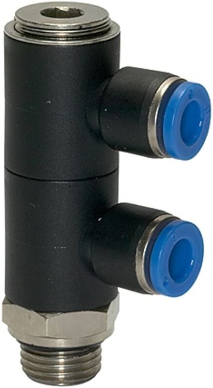 Riegler - L-Mehrfachverteiler »Blaue Serie«, 2-fach drehbar, g 3/8 a. Ø12mm