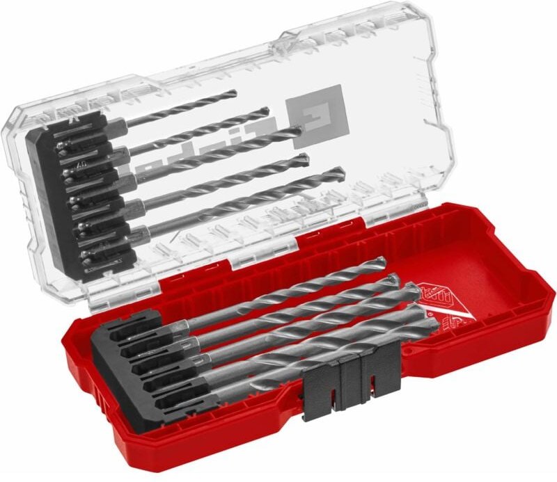 Einhell - s-case 10-tlg. Steinbohrer-Set (nach din 10083-2 aus Werkzeugstahl, e 6.3 Schaft, eingesetzte Hartmetallplatte...