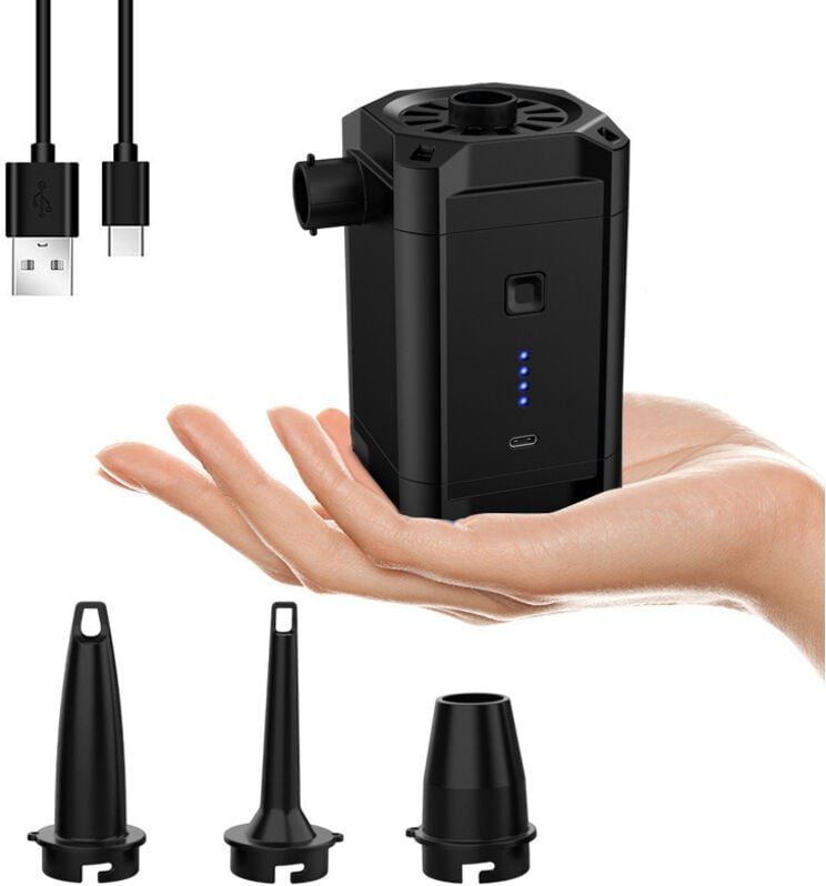 Pompe à air pour gonflables, pompe à matelas de voyage, gonfleur électrique compact, souffleur d'air portable rapide, lé...