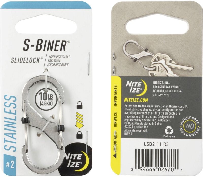 NITE Ize NI-LSB2-11-R3 Karabiner SideLock S-Biner 2 50 mm x 22 mm x 8 mm 1 St.