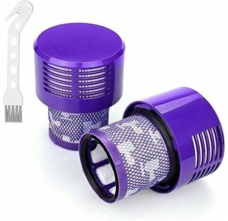 Lot De 2 Filtre Lavable Pour Aspirateur Dyson Série V10 Sv12 Avec Une Brosse De Nettoyage Et Chiffon, Convient aux acces...