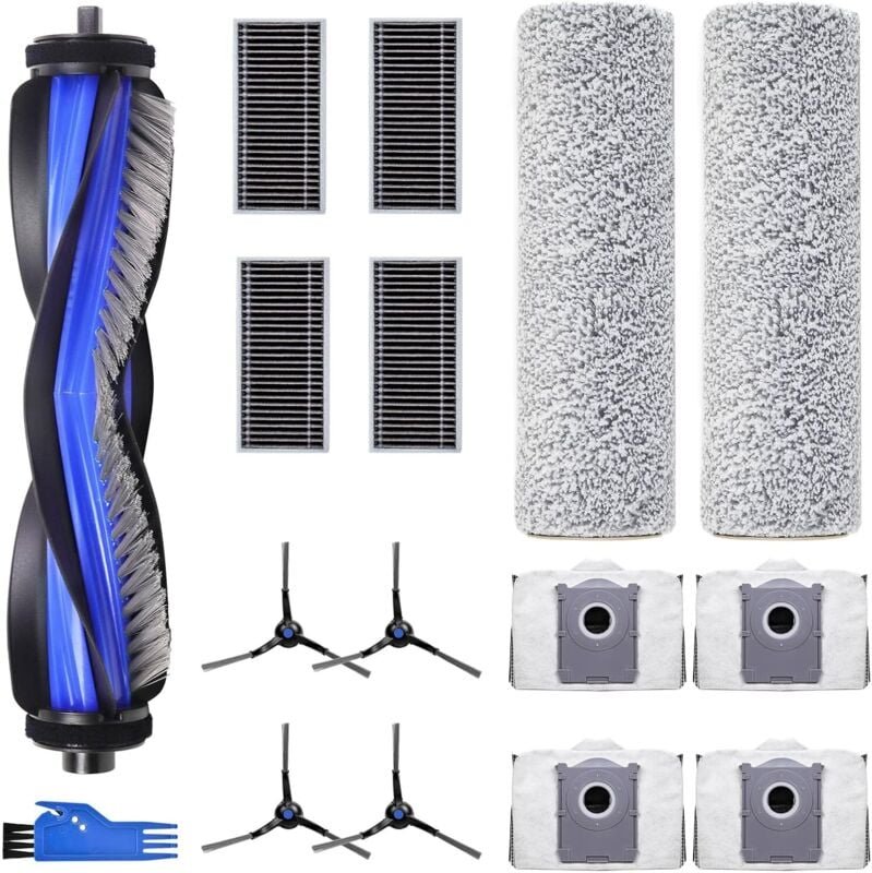 Kompatibel mit ecovacs deebot X8 pro omni / X8 omni Roboterstaubsauger, 1 Hauptbürste, 4 Filter, 4 Seitenbürsten, 2 Walz...