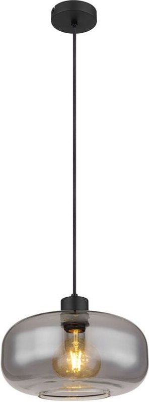 Hängeleuchte - Giuseppe - schwarz - glas rauchglas - ø - Globo