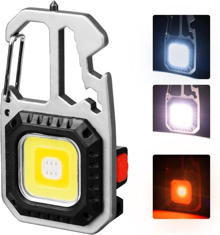 Aougo - Tragbare Arbeitsleuchte, Mini-LED-Taschenlampe, 500 Lumen, 7 Modi, extrem leistungsstarke Taschenlampe, wasserdi...