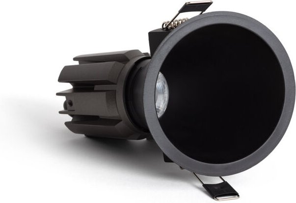 Ledkia - led Downlight Einbaustrahler 9-12W Konisch Neigung 20º Areni Schnitt ø 85 mm 3000K Schwarz Warmweiß 9 w