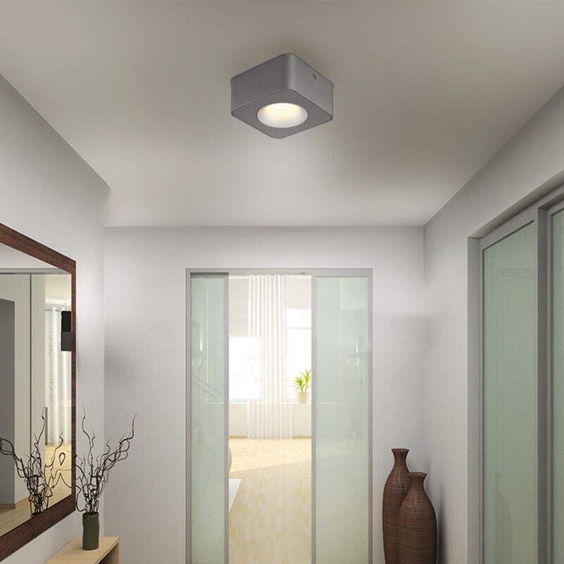 Globo - Deckenleuchte Deckenlampe Wohnzimmerlampe Aluminium Küchenlampe led l 11,7 cm