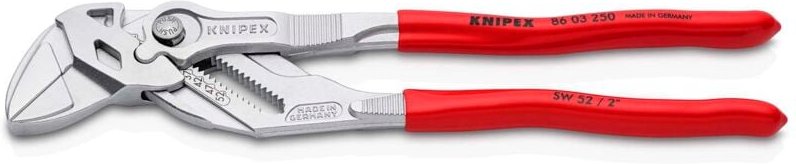 KNIPEX 86 03 250 Zangenschlüssel Zange und Schraubenschlüssel in einem Werkzeug mit Kunststoff überzogen verchromt 250 m...