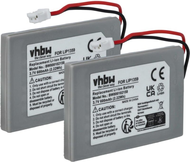 Vhbw - Akku kompatibel mit Sony Dualshock 3, CECHZC2E, Sixaxis Controller (600mAh, 3,7V, Li-Ion)