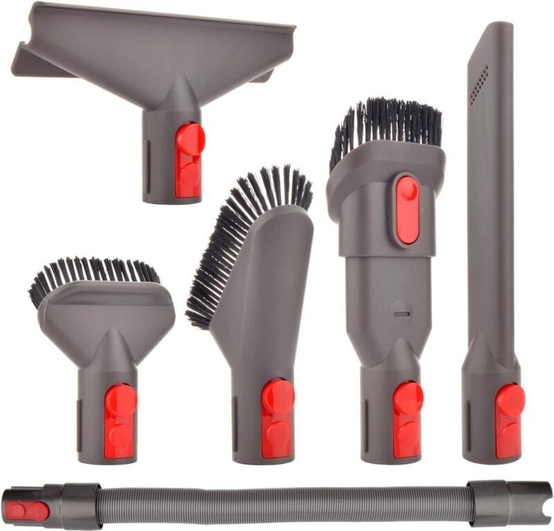 Bürstendüsen-Set mit ausziehbarem Schlauch für Dyson V7 V8 V10 V11, 6-in-1-Reinigungswerkzeuge für Haus und Auto