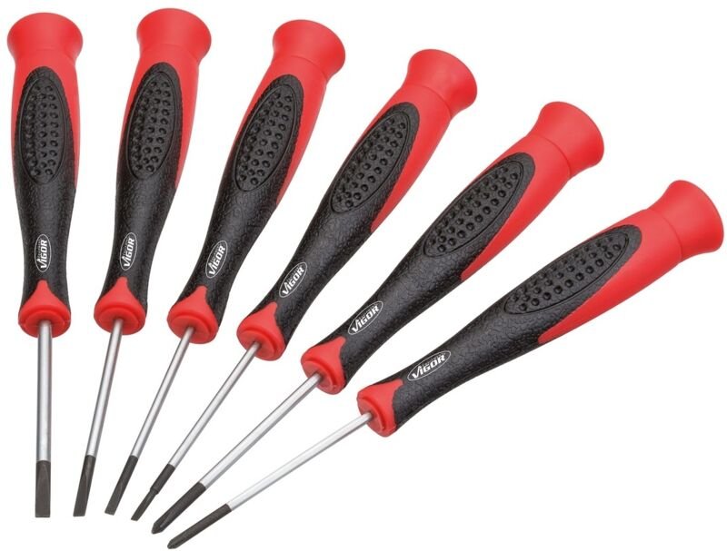 Elektronik Schraubendreher Satz ∙ V4303 ∙ Kreuzschlitz Profil ph, Schlitz Profil ∙ 6-teilig ∙ 1,6 · 2 · 2,4 · 3 mm · ph ...