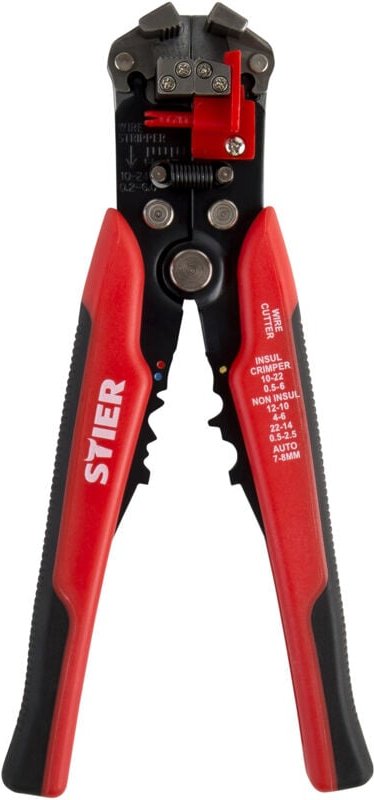 Automatik Schneid-, Crimp- und Abisolierzange Kombi+, Absetzzange, Kabelabstreifer, Abtrennen von Drähten aller Art 0,2 ...