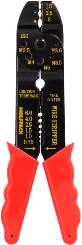 Kabelschuh-Crimpzange mit Kabelabisolierer 195 mm.