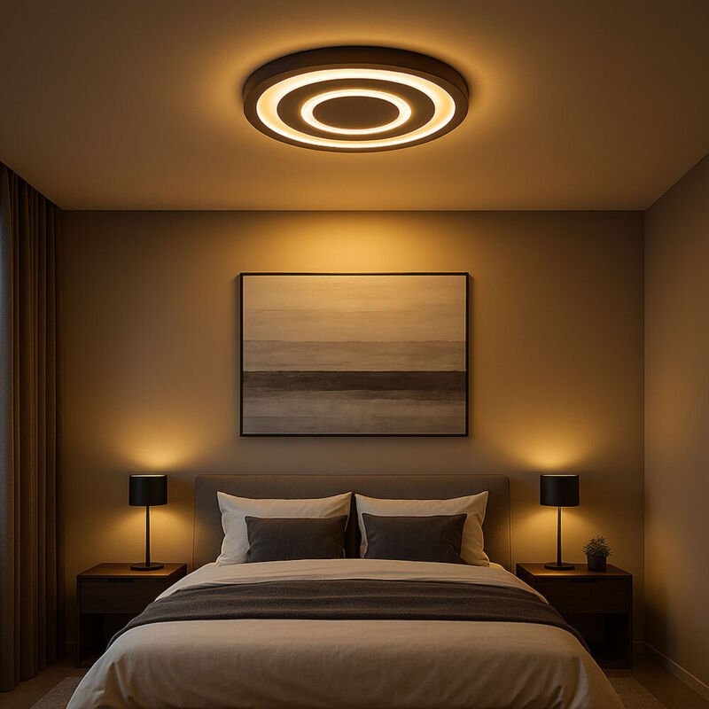 Thumbnail - Led Deckenleuchte anthrazit opal Deckenlampe grau Wohnzimmerleuchte Decke, Metall Acryl, 40W 1100Lm warmweiß, DxH 48x5,2...