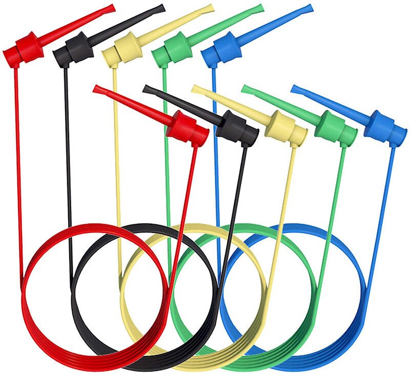 Dolaso - 5-teiliges Messleitungen-Doppeltest-IC-Clips-Messleitungsset für Elektriker-IC-Test, elektrische Messleitung, f...