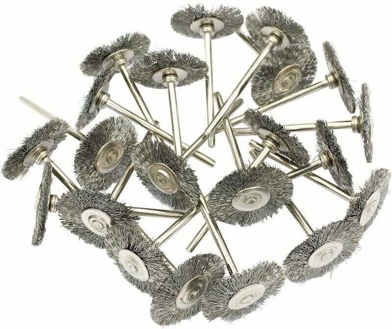 Rotationsbürsten aus Stahldraht, 22 mm, 20 Stück – Schleifbürste zum Polieren von Rotationswerkzeugen