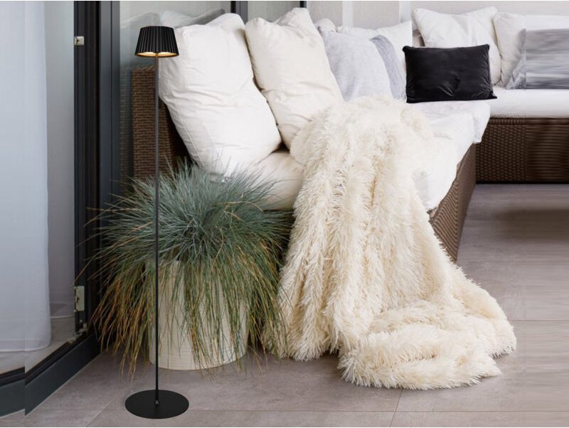 Reality Leuchten - Kabellose Akku Stehlampe suarez dimmbar für Innen & Außen, Schwarz - 123cm klein