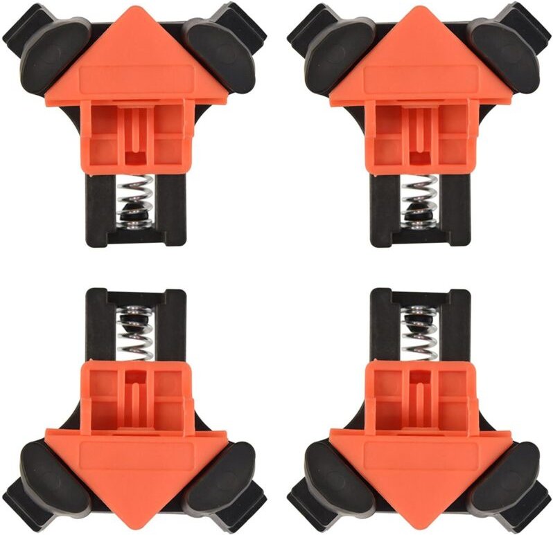 Eckzwingen, rechtwinklige Zwingen, zum Bau von Holzkisten, Bilderrahmen, Briefkästen, Kommodenschubladen, Schränken, 4 S...