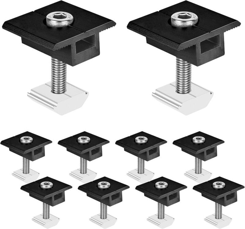 Thumbnail - Solarpanel-Halterung: 12 Stück 30 mm Aluminium-Solarpanel-Halterung, T-förmige Solarpanel-Montagehalterung für Photovolt...