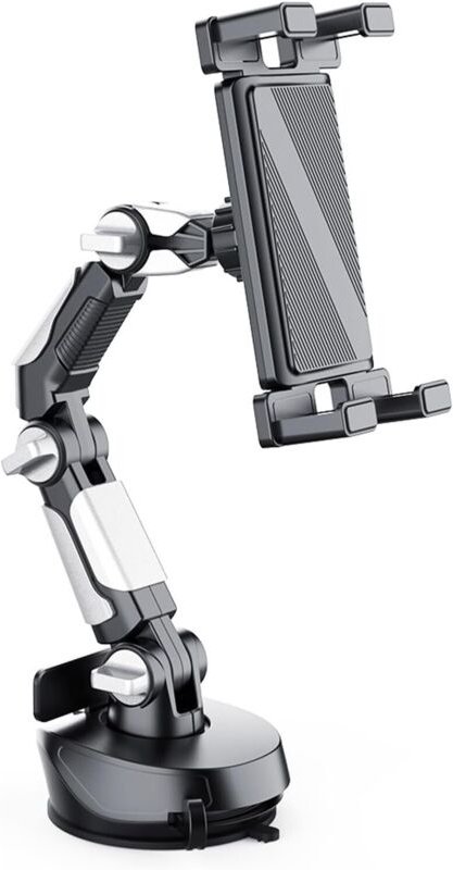 Tablet-Halterung fürs Auto mit Gelenkarm, 360° verstellbar, Halterung für Windschutzscheibe/Armaturenbrett, Handyhalteru...