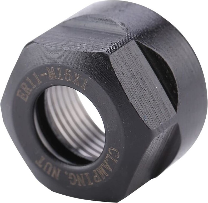 Ej.life - Akozon Spannmutter, Bohrfutterspannbohrer, ER11, Typ Bohrfutter, 1 Stück, M15 x 1-Schwarz