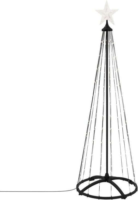 ECD Germany LED Weihnachtsbaum Außen 150 cm 154 LED Warmweiß, Timer, 9 Modi, Dimmbar, inkl. Fernbedienung, Stern, Beleuc...
