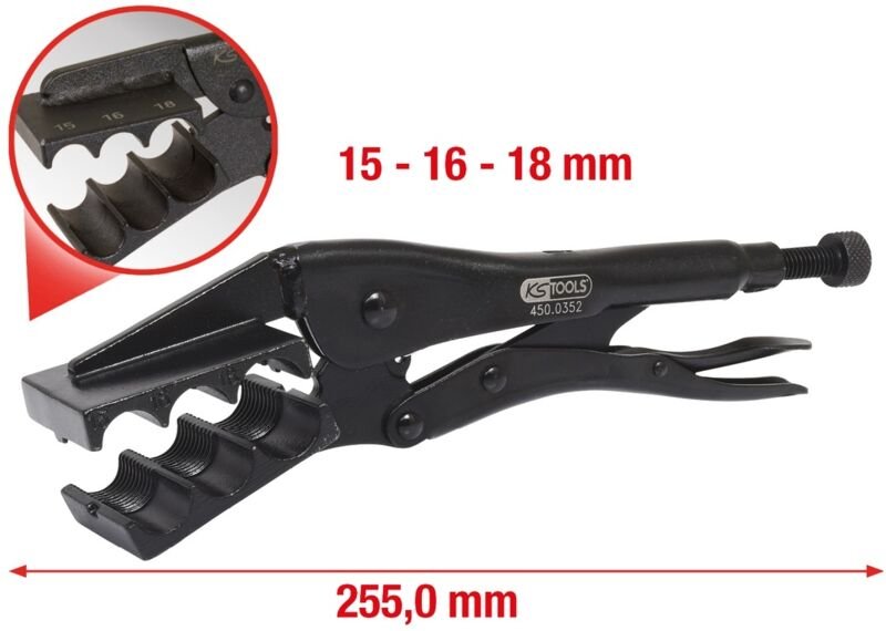 Ks Tools Spezial-Klemm-Gripzange, ø 15-18 mm