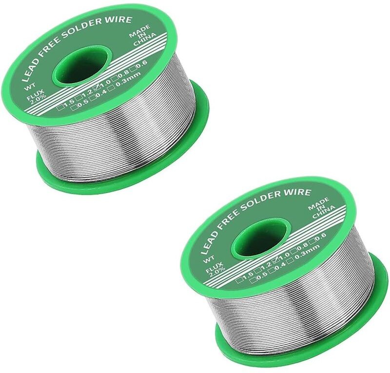 Packung mit 2 bleifreien 1,0-mm-Lötwiderständen mit Kolophoniumkern, 50 g, geeignet für die Reparatur elektronischer und...