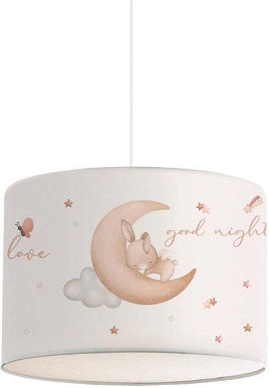 Kinder Plafondlamp Gary Met Maan Motief Wit 24x21 Cm