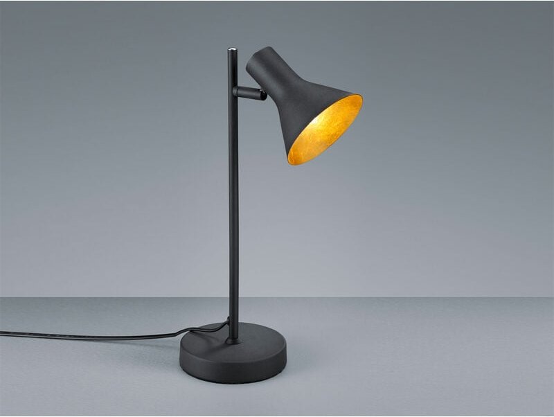 Trio - Tischleuchte nina aus Metall in Schwarz + Gold Spot dreh+schwenkbar, Höhe 39cm
