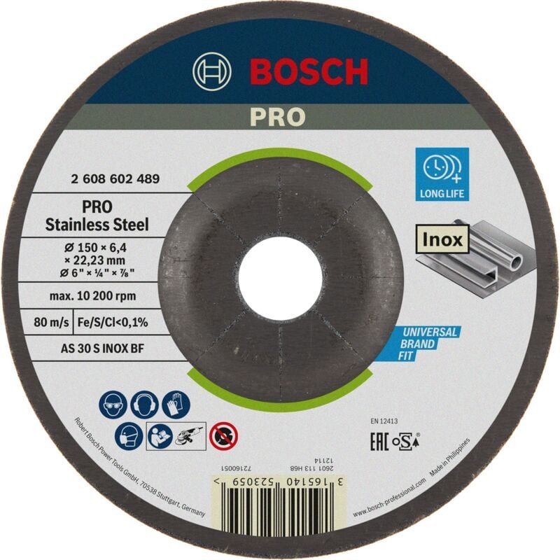 Bosch - pro Stainless Steel Schleifscheibe 150 x 6 x 22,23 mm - 2608602489