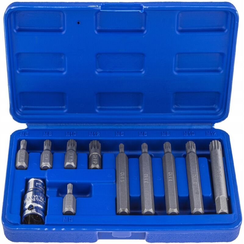 Schlüssel Endstücke Schraubendreher Bits Spline M5-M12 3/8 1/2 11 Teile 30 mm 75 mm