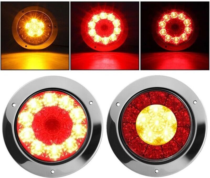 2x 16 LED Anhängerleuchten Rückleuchten 12/24V Brems-/Blinker-/Rückleuchten Stopplichter Blinker Wasserdicht für Transpo...