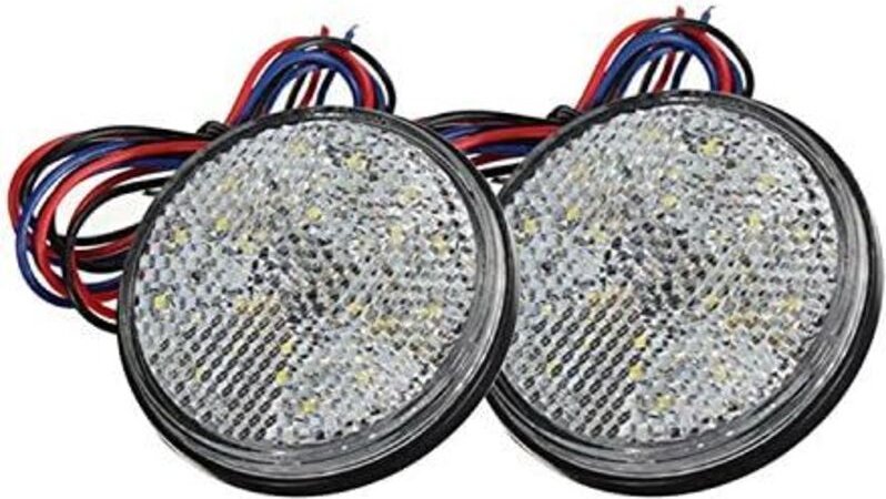 Feux de Remorque LED, 12V Feu Arriere pour Remorque 2PCS remorque Voiture Feu de Freinage Réflecteur Rond LED Feu de Gab...