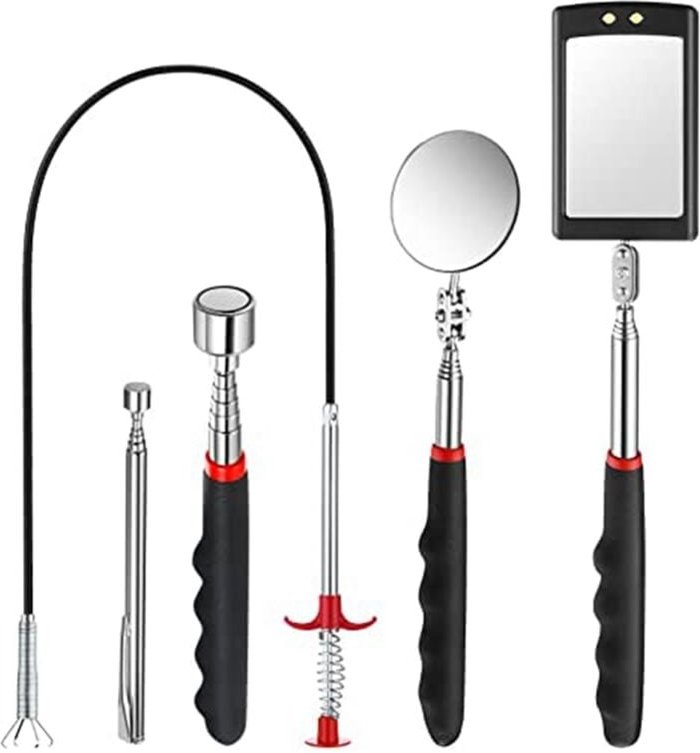 5-Teiliges Teleskop-Magnet-Aufnahmewerkzeug-Set, Ausziehbares Klauenwerkzeug, Biegbare , Teleskopierbar für Zuhause, Abf...