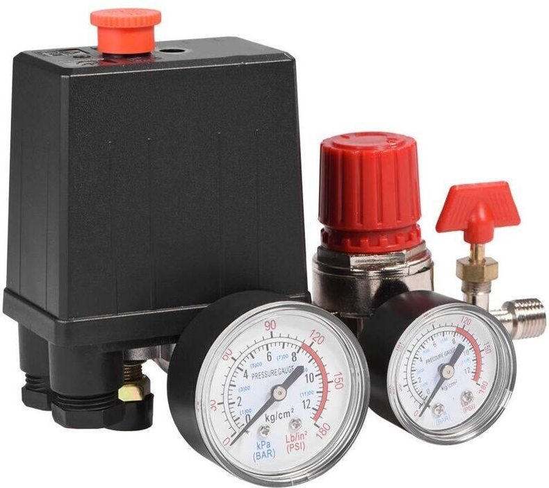 Druckschalter für Luftkompressoren mit Manometerregler